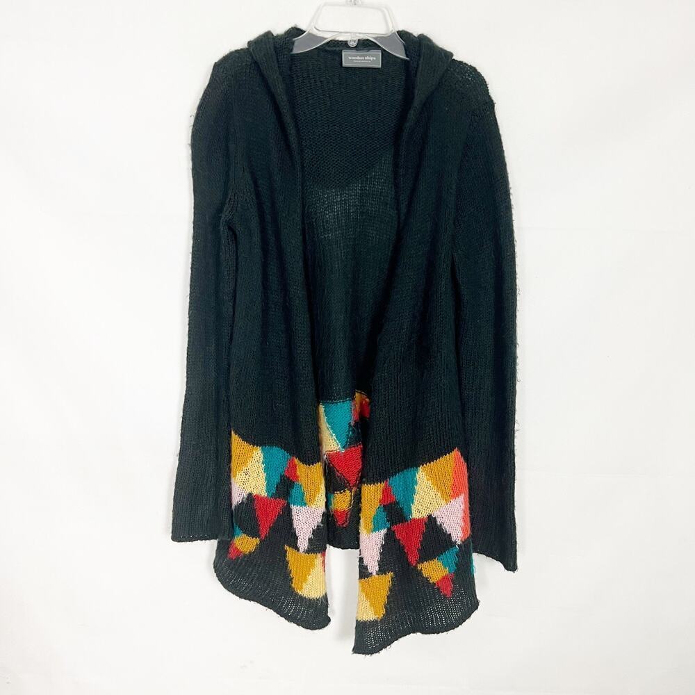Wooden Ships Wool Mohair Open Front Hooded Cardigan Size XS
